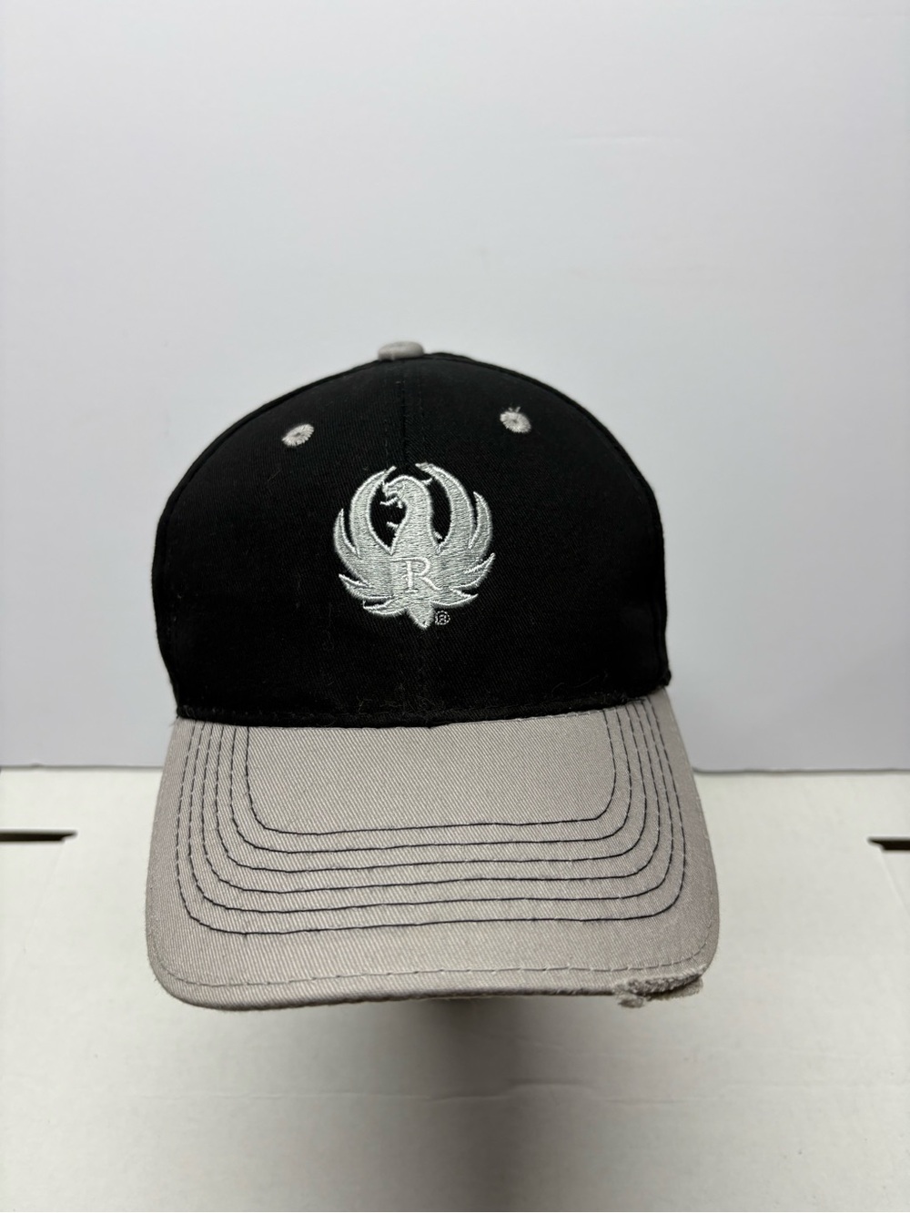 Ruger Hat Cap Mens Strap Back Gray Black Firearm Gun Shooter Tactical